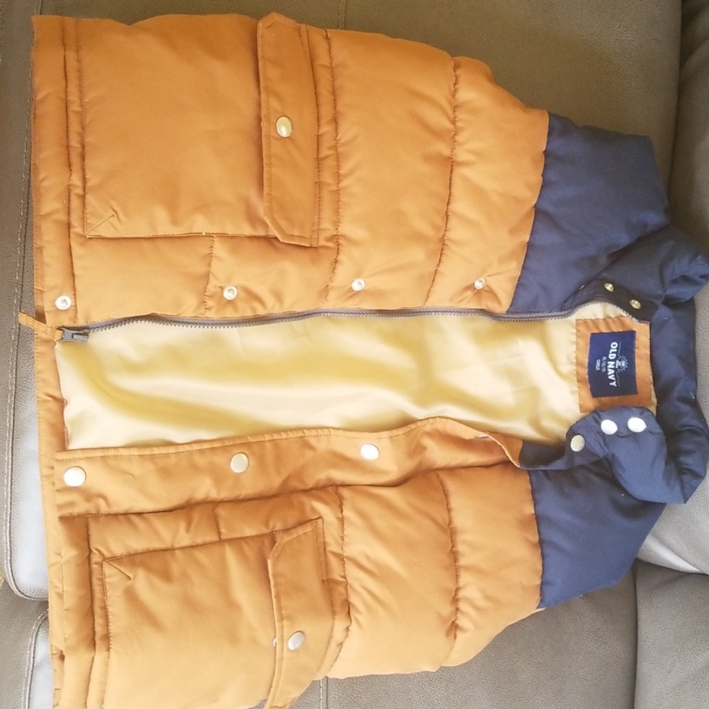 Brown and blue puff jacket medium (Old Navy)